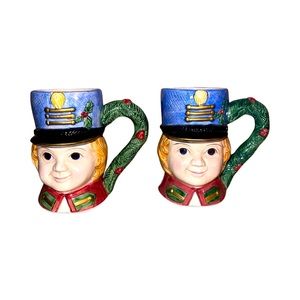 Christmas Drummer Boy Ceramic Mugs by Omnibus: Deadstock: Set of 2: NWOT